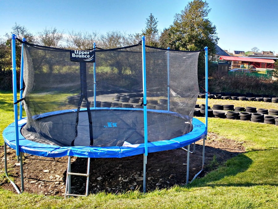 The trampoline at Dyfed Shire Horse Farm