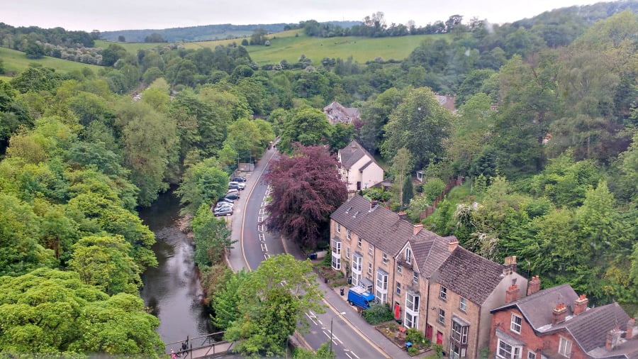 View from the cable car at Heights of Abraham