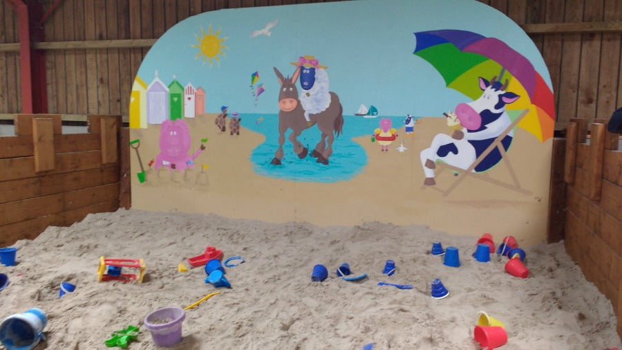 The sandpit at Hesketh Farm Park