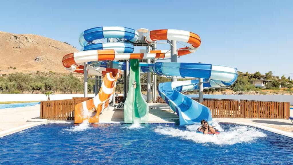 greece hotel with waterslides